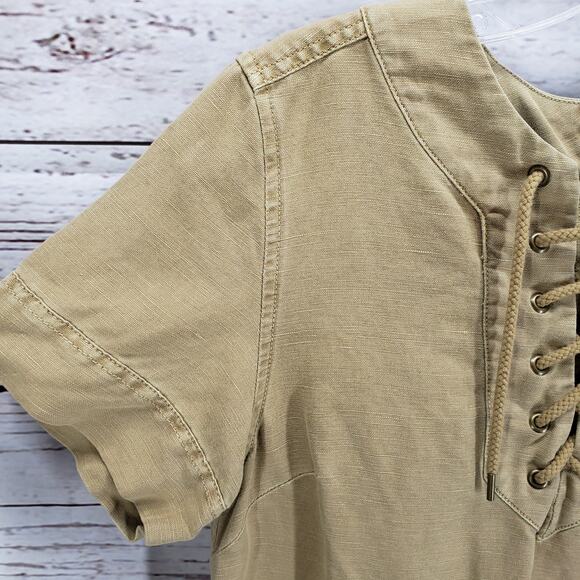 J.CREW Women's Linen Blend Lace Up Cargo Dress Size 6 - Picture 7 of 14
